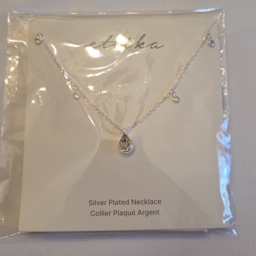Ettika Silver Teardrop Necklace